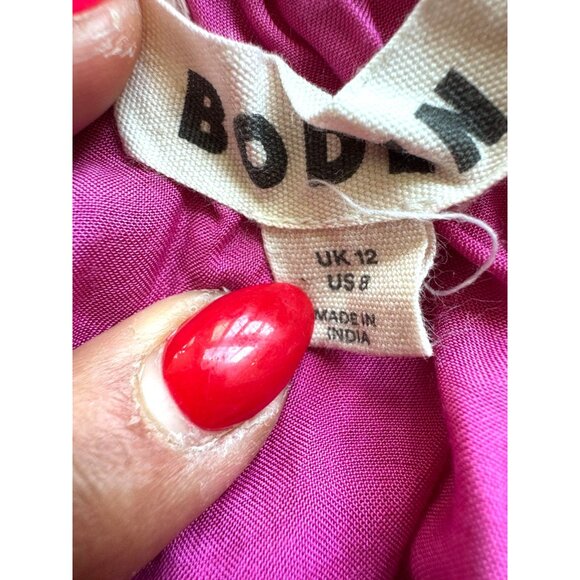 Boden Fuchsia Tiered Skirt Womens Size 8 NWOT Boho Ruffle Hem - Picture 2 of 5